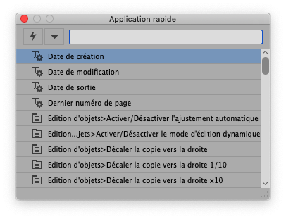 Application rapide (Quick Apply)