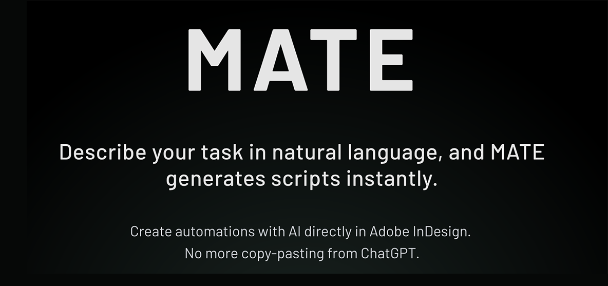 MATE, l’intelligence artificielle dans InDesign